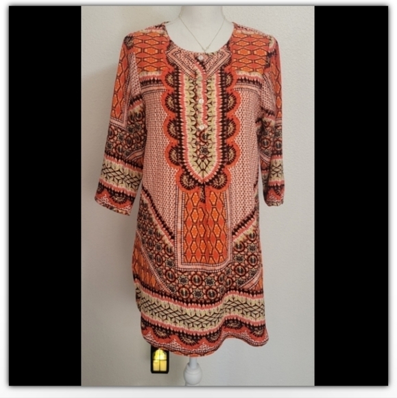 Fig and Flower boho tunic style top high low or beach cover up size small - Picture 1 of 8